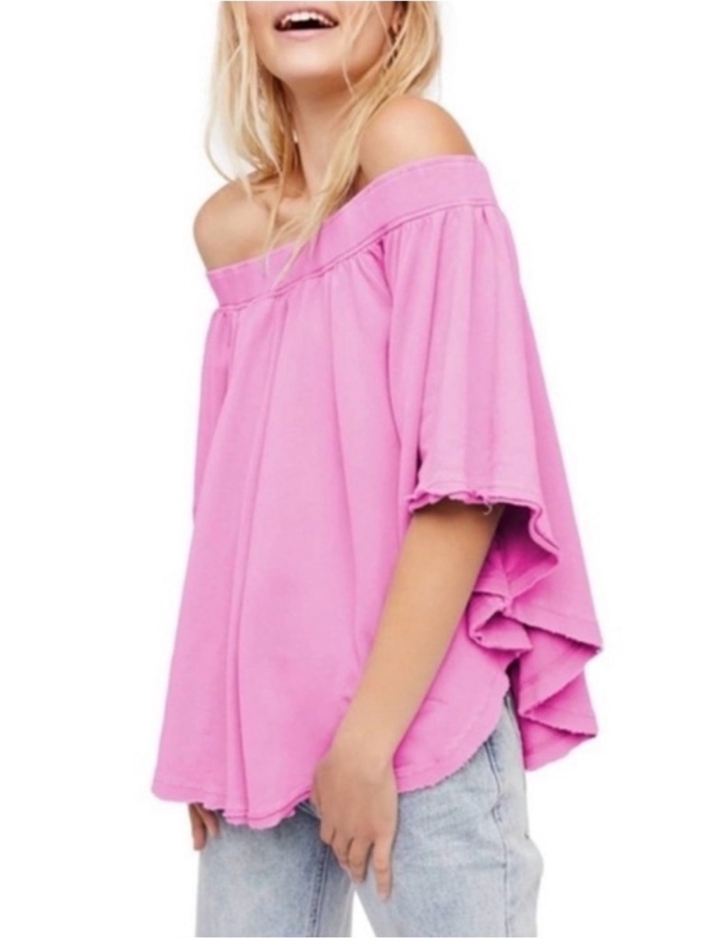 Free People Pink Off-Shoulder Top